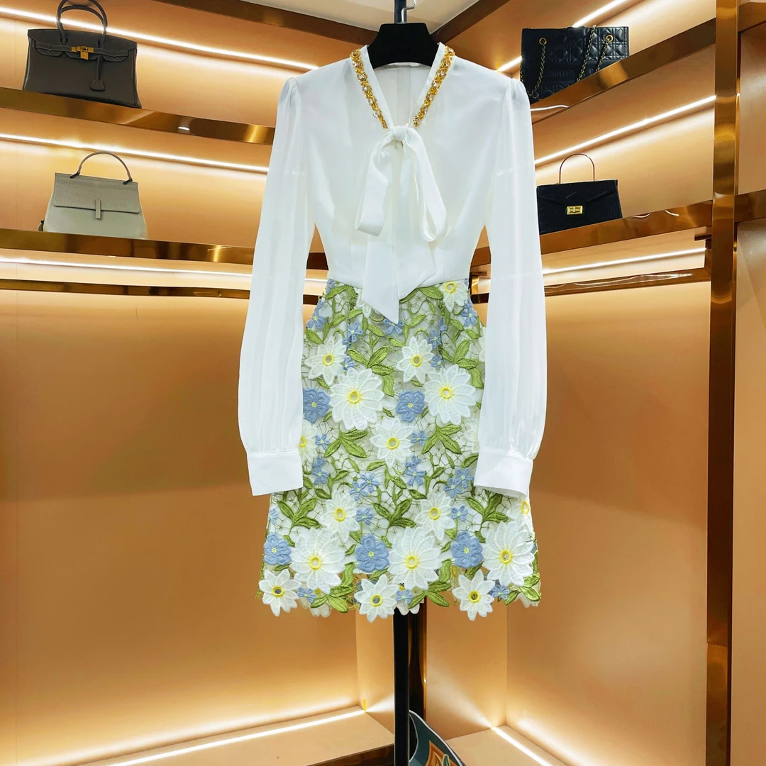 【锦素花影】佳佳-86189轻奢设计师款优雅气质修身时尚收腰连衣裙