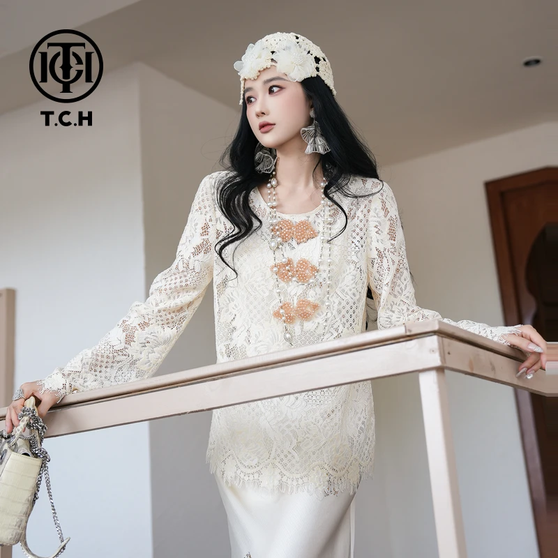 TCH私服烫钻工艺时尚休闲气质舒适秋款套装女T75C07E5022轻奢tch