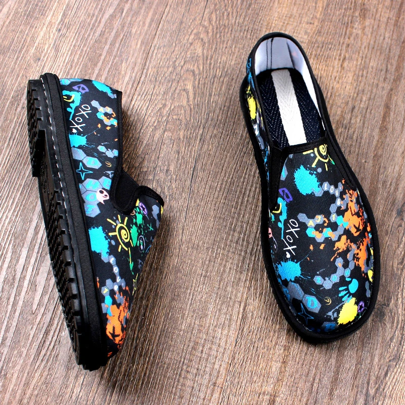 夏季新款老北京布鞋男款耐磨牛筋底一脚蹬软底不累脚透气工作休闲