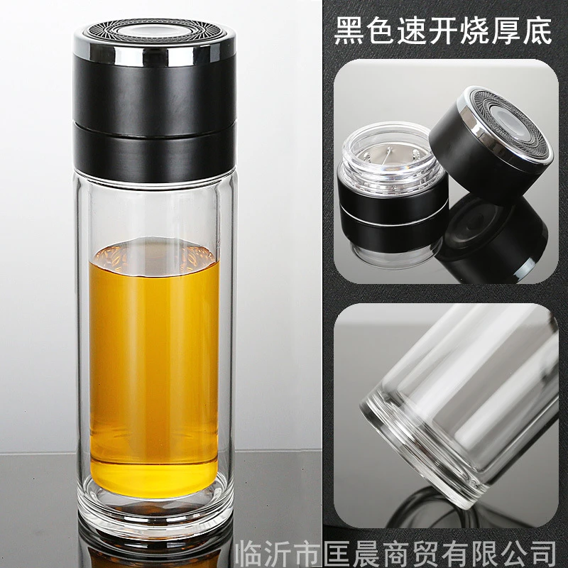高档新款男士茶水分离保温杯玻璃杯大容量定制男款耐高温英国泡水