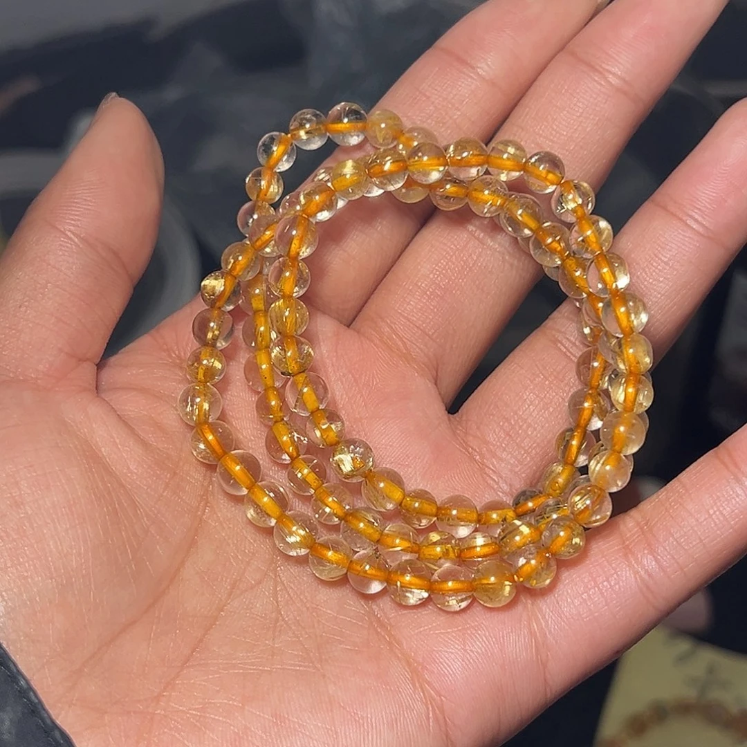 手链发晶未镶嵌天然金发晶