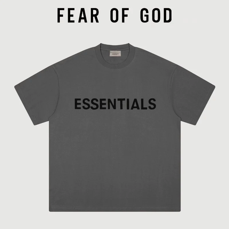 FEAR OF GOD复线胸前字母ESSENTIALS高街短袖FOG美式男女潮牌T恤