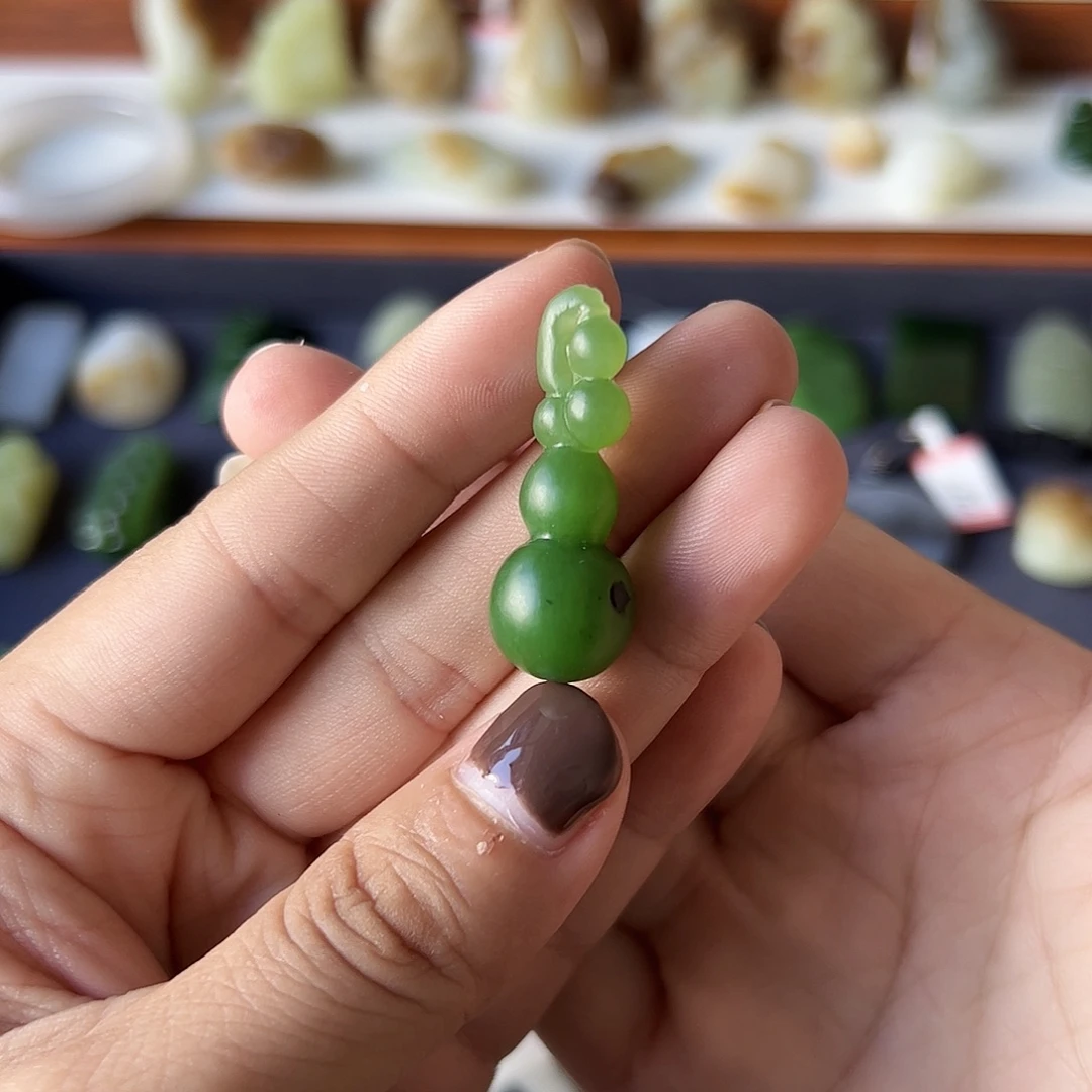 吊坠(不含链)未镶嵌和田玉碧玉福禄