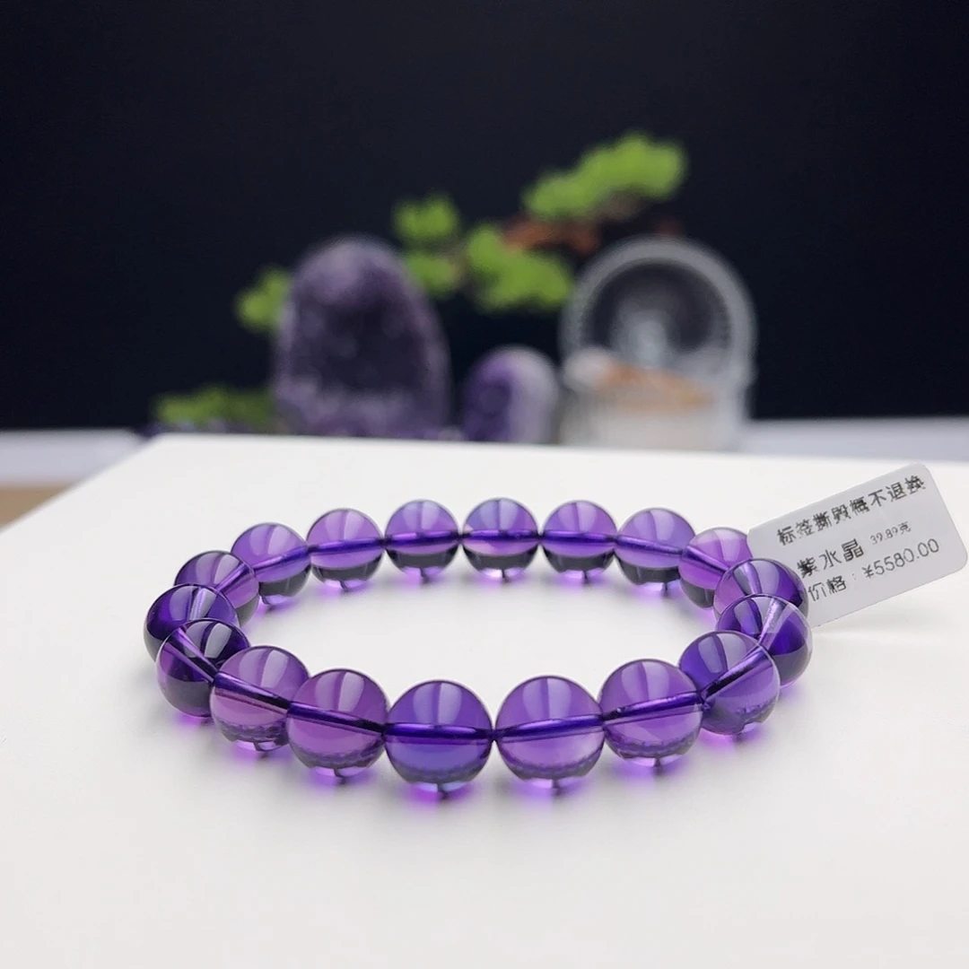 水晶手链未镶嵌知**足紫水晶11.8mm39.89