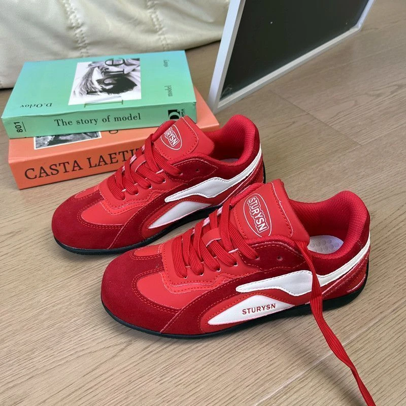 赛车鞋/经典红色情侣款德训鞋男2025新款百搭原创小众鞋子女板鞋