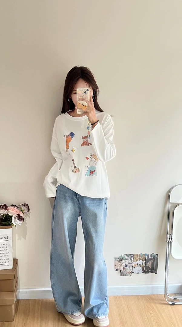 纯棉卡通图案长T