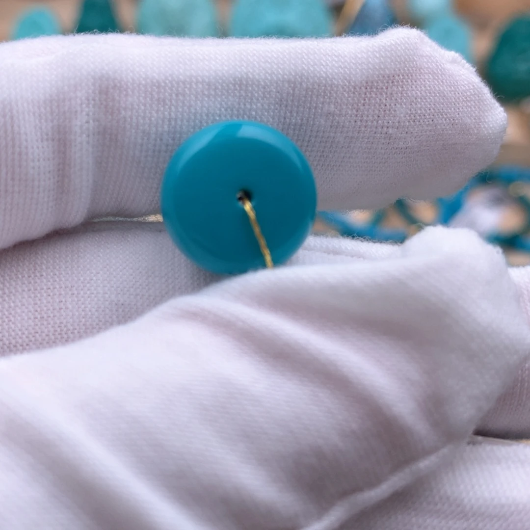 未镶嵌绿松石珠宝奇石14.2*8.2mm