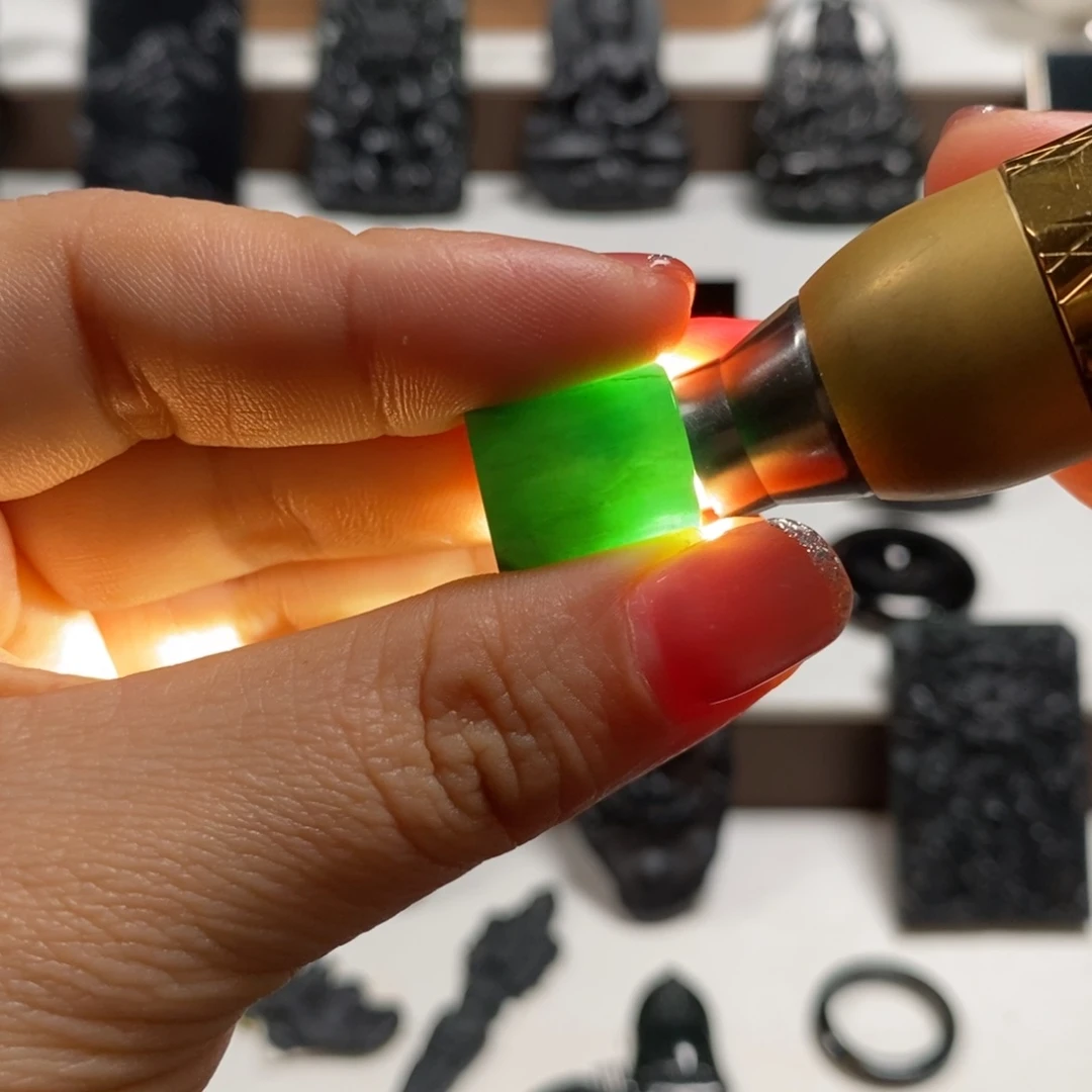 定制翡翠未镶嵌天然缅甸a货墨翠桶珠