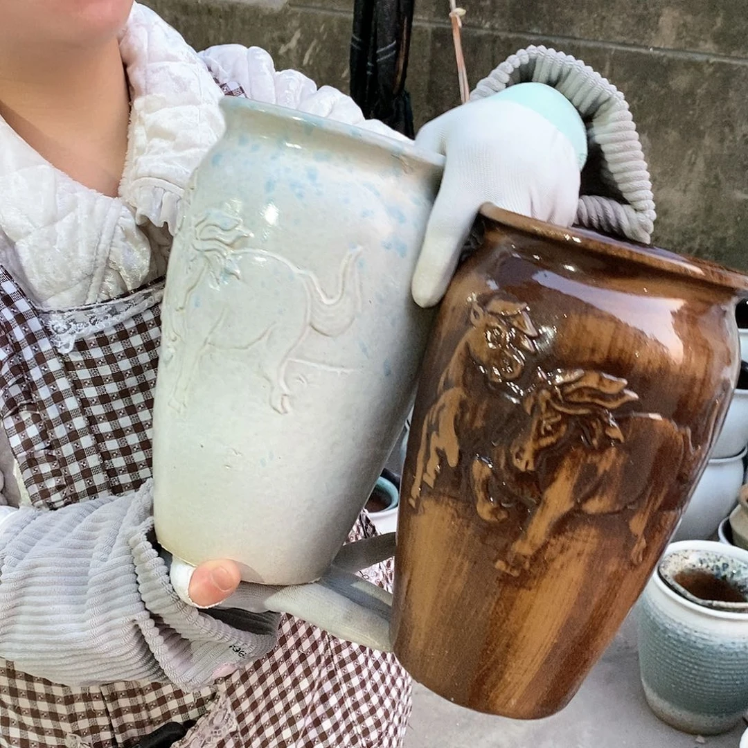 紫砂花盆瑕疵口15高25