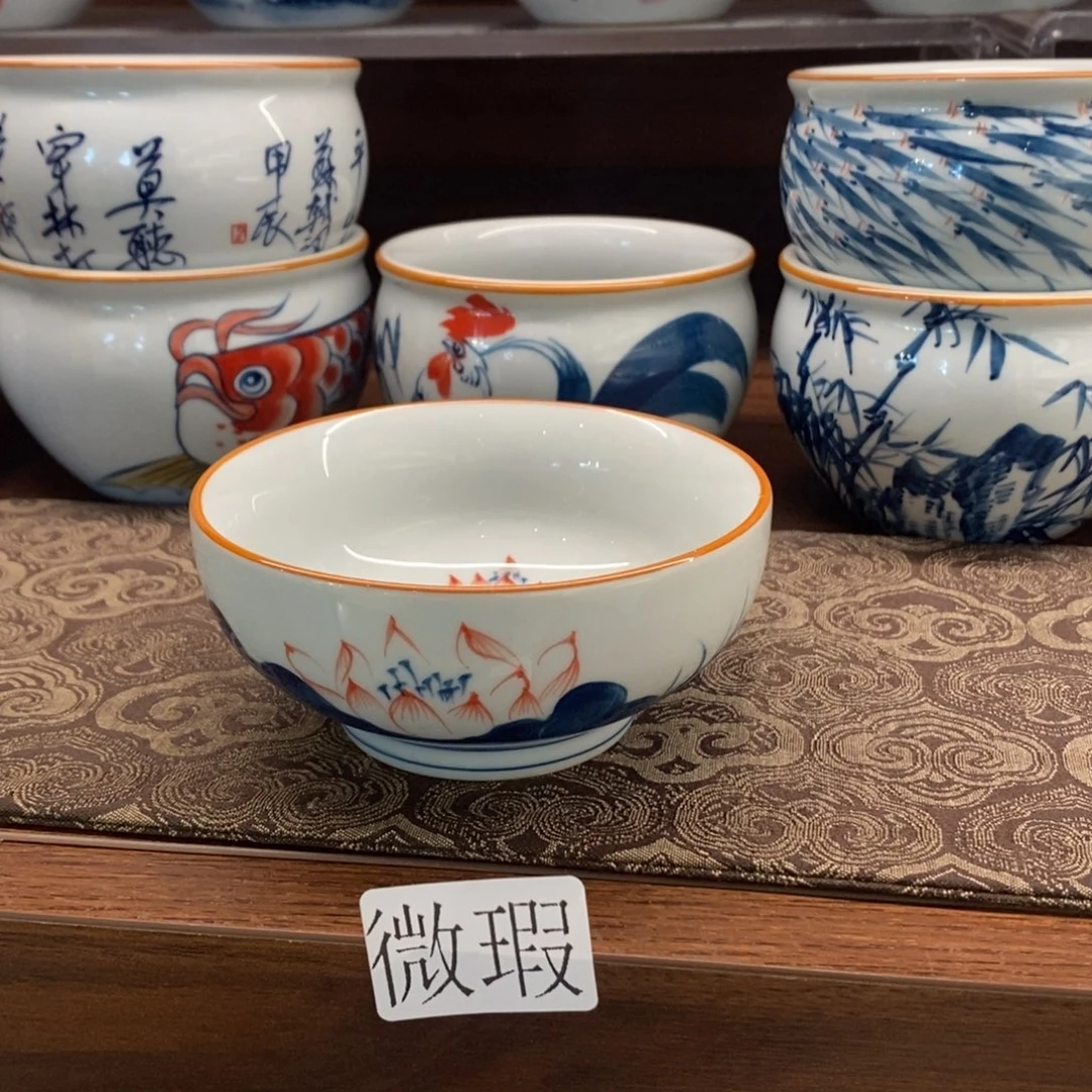 釉下彩老陶泥手工绘制