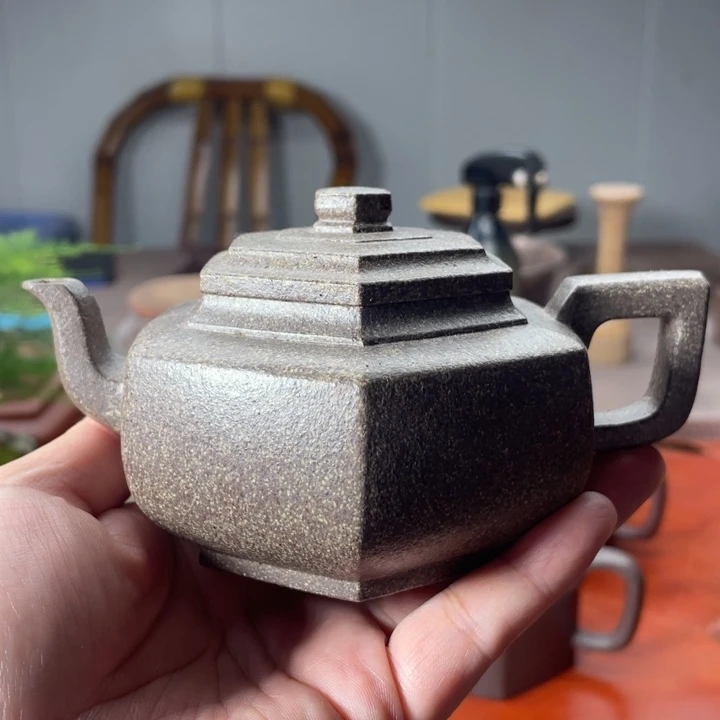 茶壶紫砂雪华，手磨料（段泥）