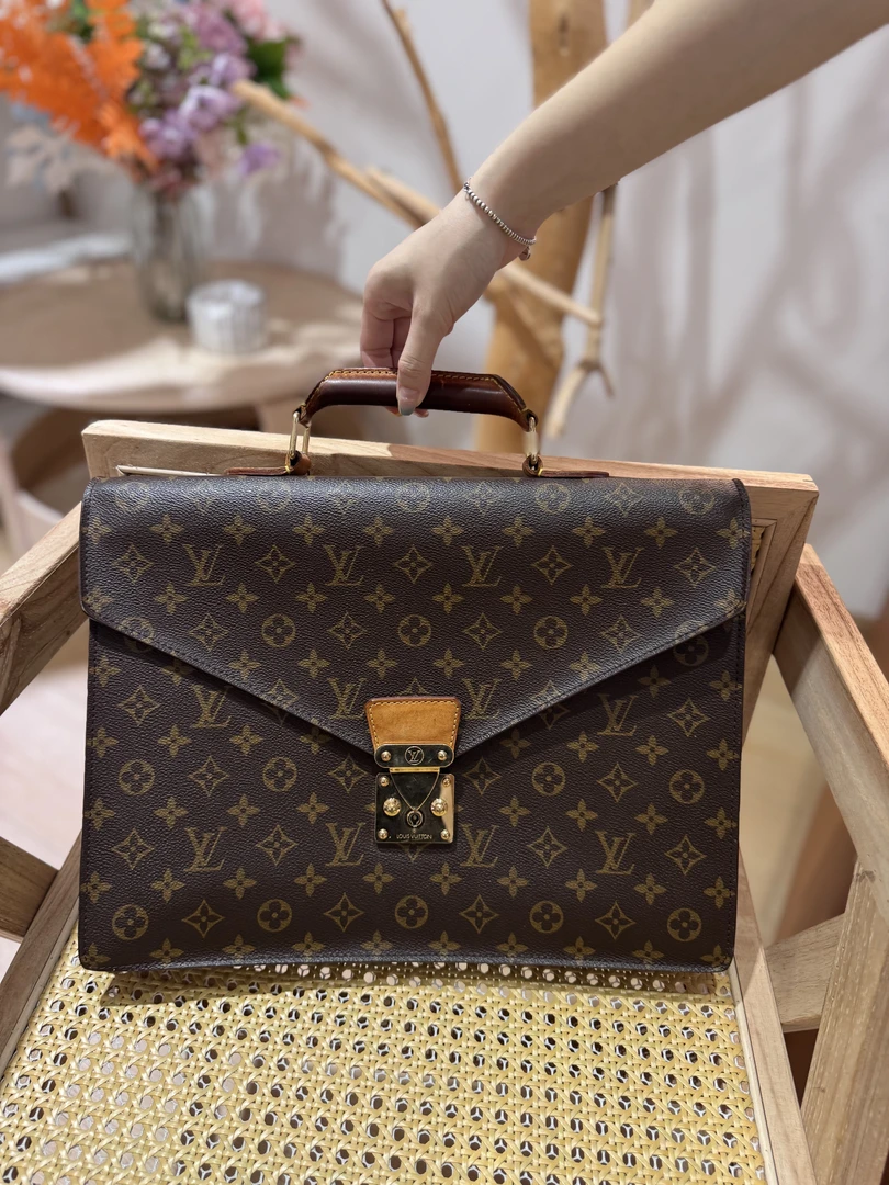 90新 LouisVuitton/路易威登 老花手提公文包 正常使用痕迹