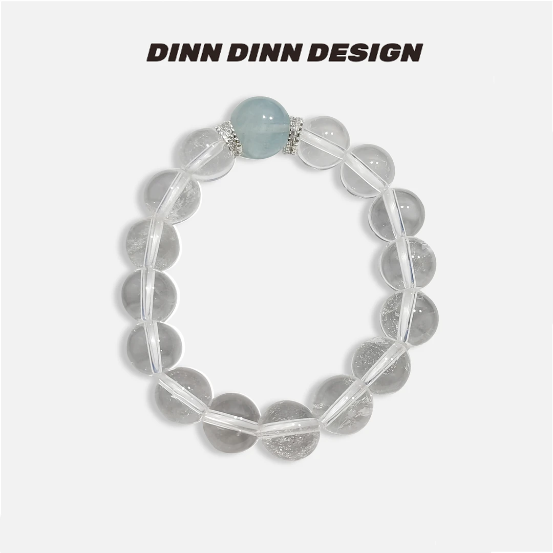 DINN DINN DESIGN 铜合金手链 珠串白色紫色手串百搭款手链手工