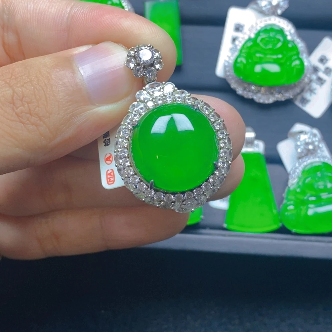 翡翠银S925镶嵌颈饰