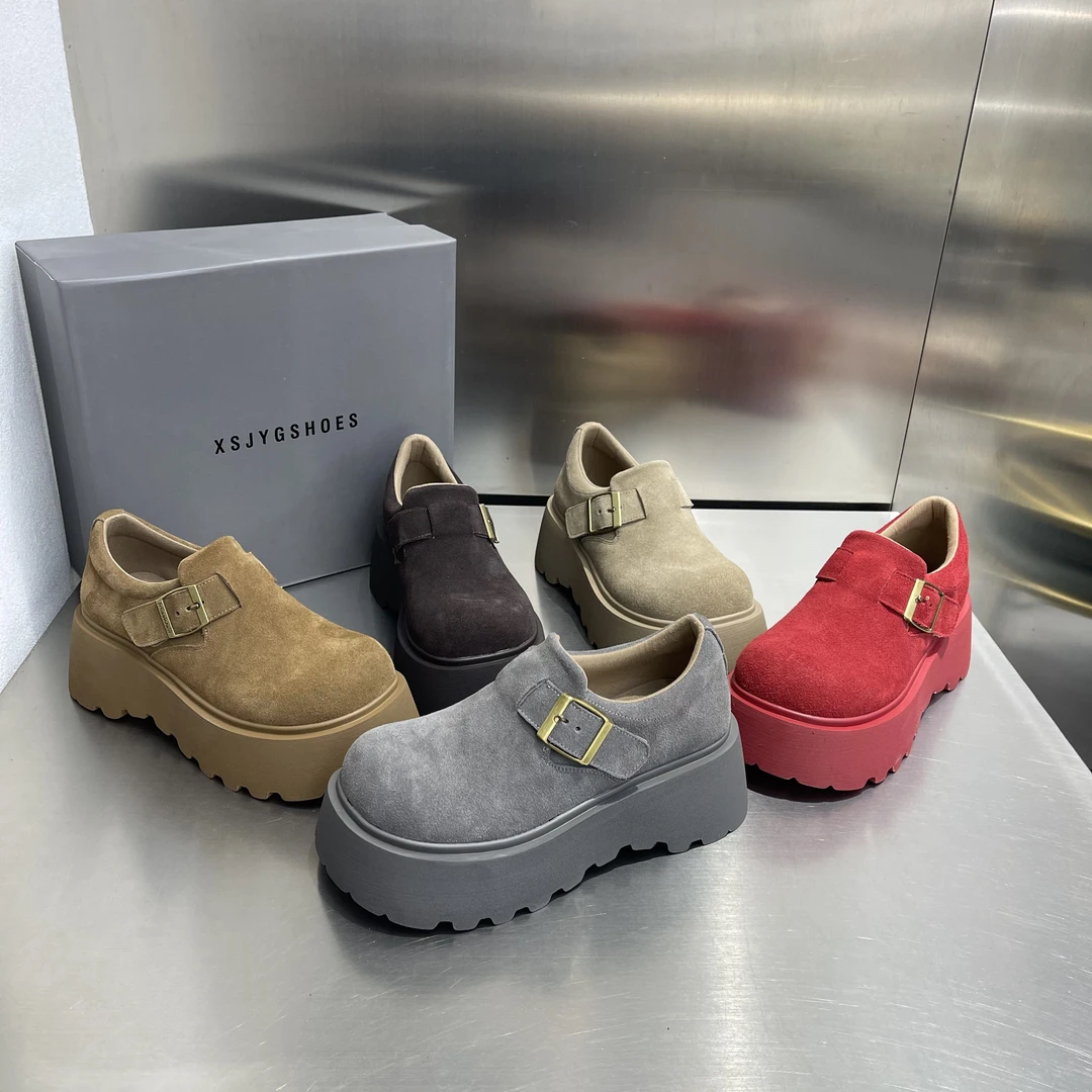 唐小肉潮搭厚底乐福鞋休闲百搭异形底浅口经典大头鞋欧货12-36