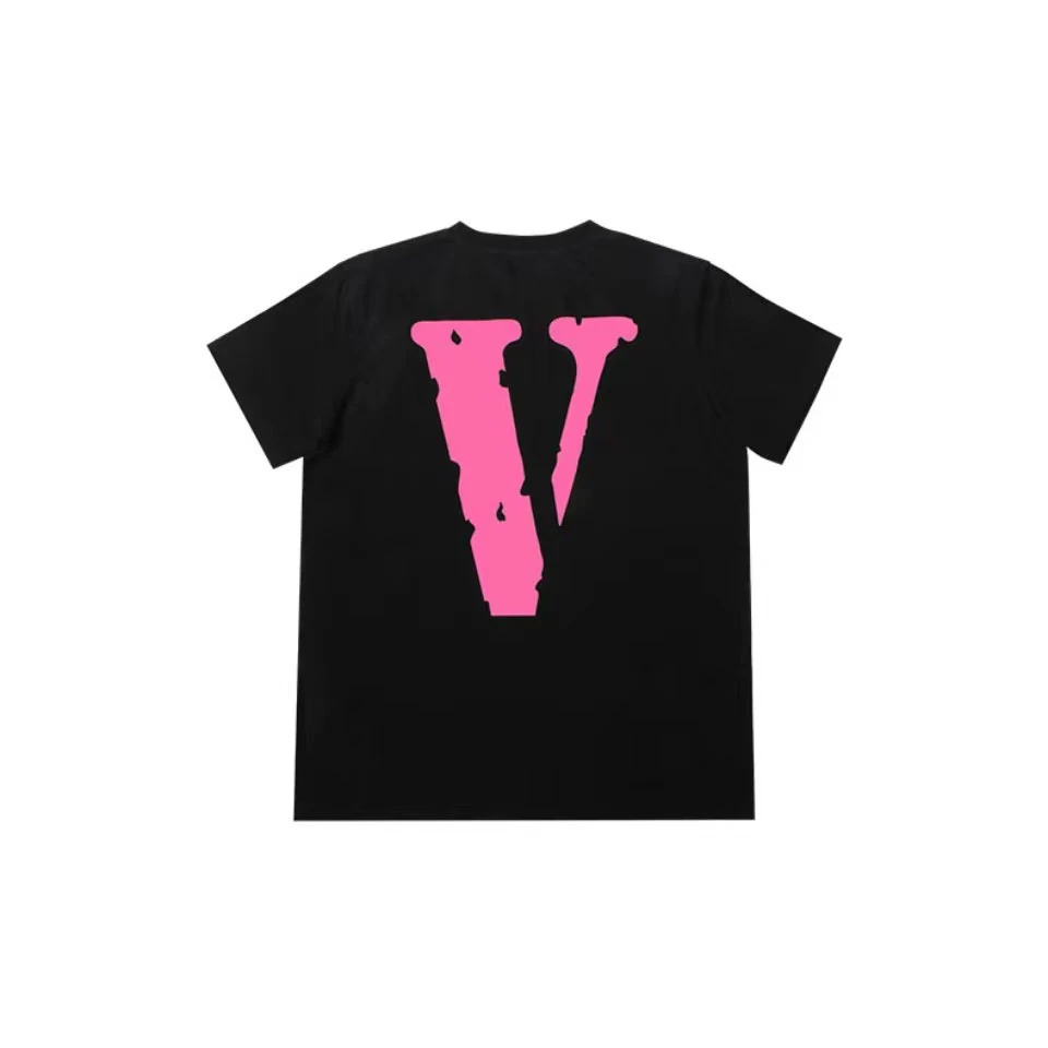 粉V 短袖男女同款欧美潮牌T恤春季大V情侣休闲上衣高街嘻哈