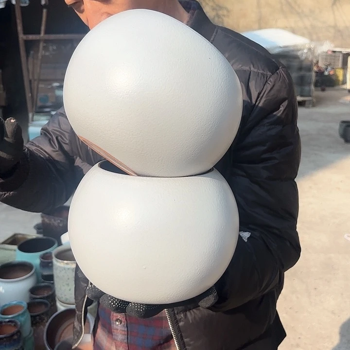 红陶白球两个口径15*16