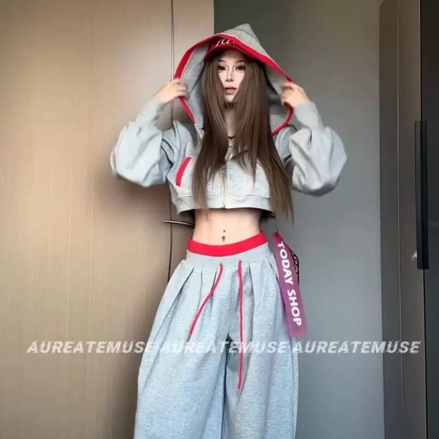 （老三专属）辣妹性感运动连帽卫衣套装睡衣女秋季新款家居服套装