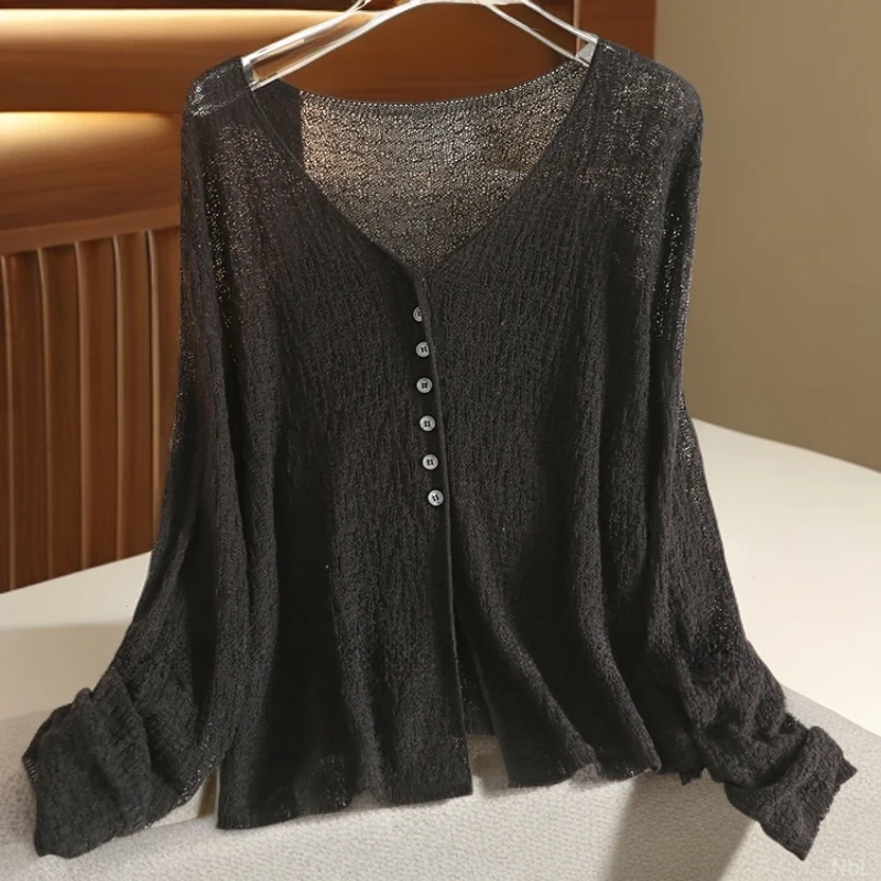 气质轻薄高级感针织开衫2025夏季新款别致防晒披肩配裙子外套上衣