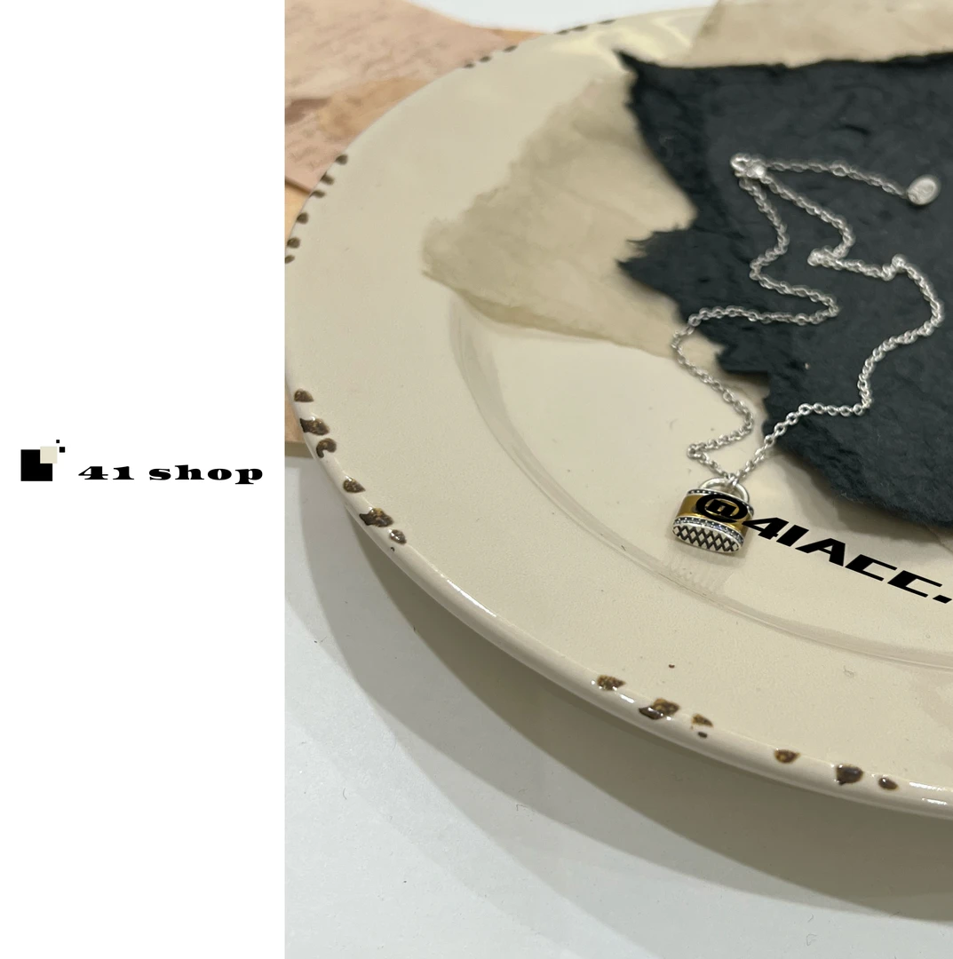 铜合金项链 B-1复古土土星球锁包精致小项链百搭时尚