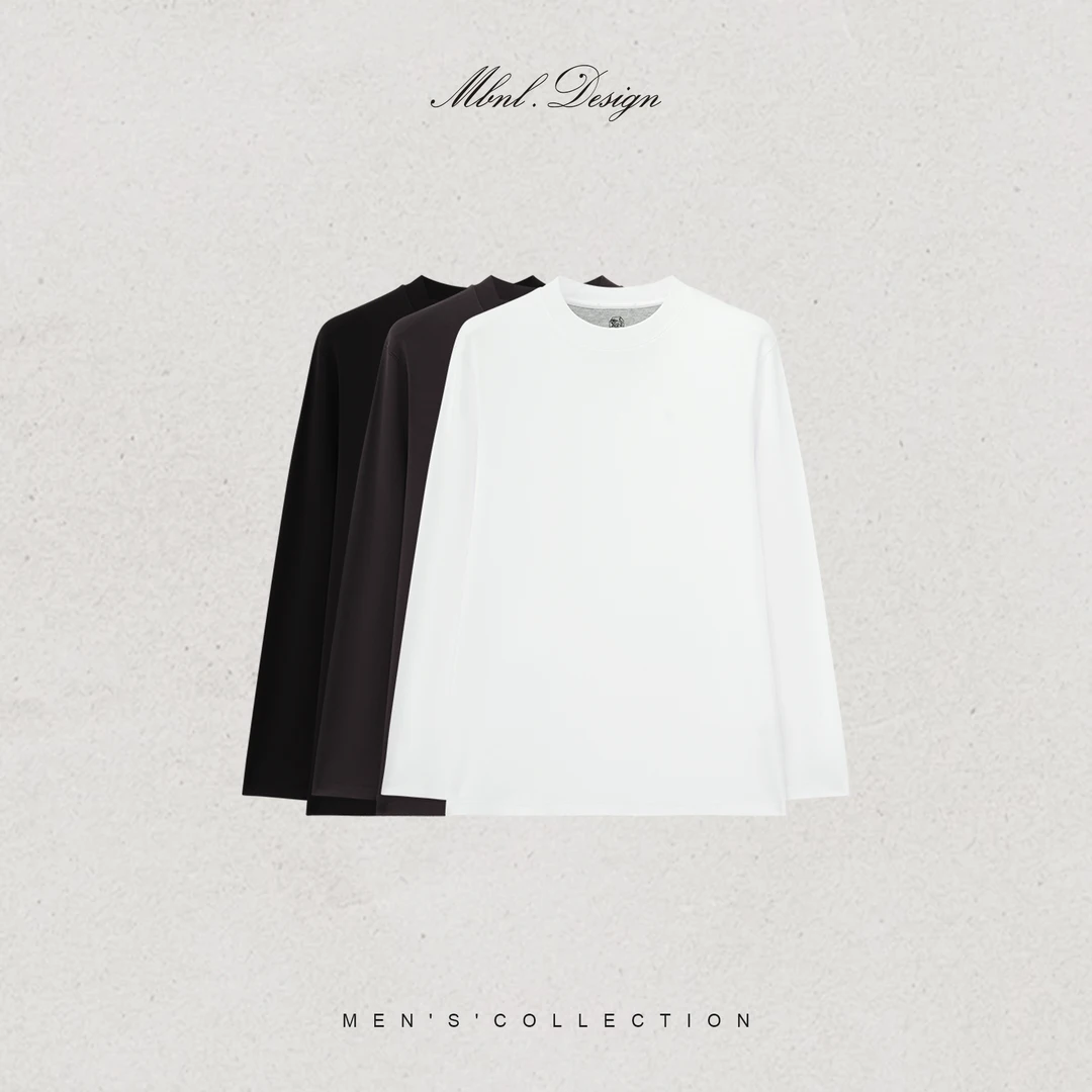 MBNL-F「Core Tees」南海云男装棉混质纺平纹针织长袖LL-WSY1167