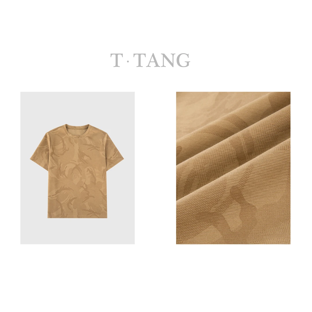 FL春季300g醋酸罗马空气层百搭宽松提花工艺T恤【6165】