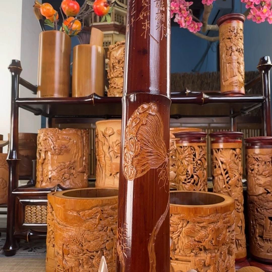 香榧木老梅竹存云香筒