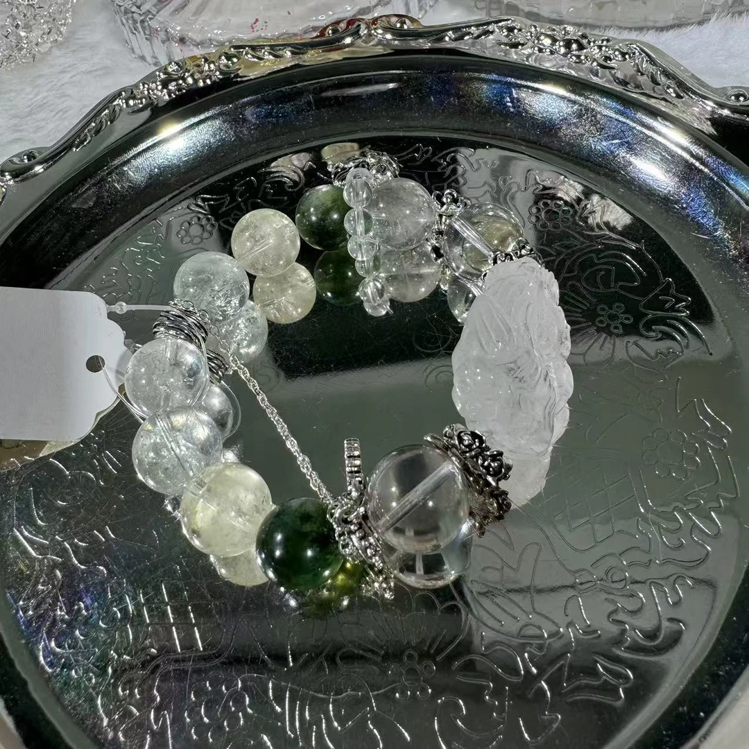 【拾壹水晶】天然绿阿赛-单圈手链多样性发货发其一C-074