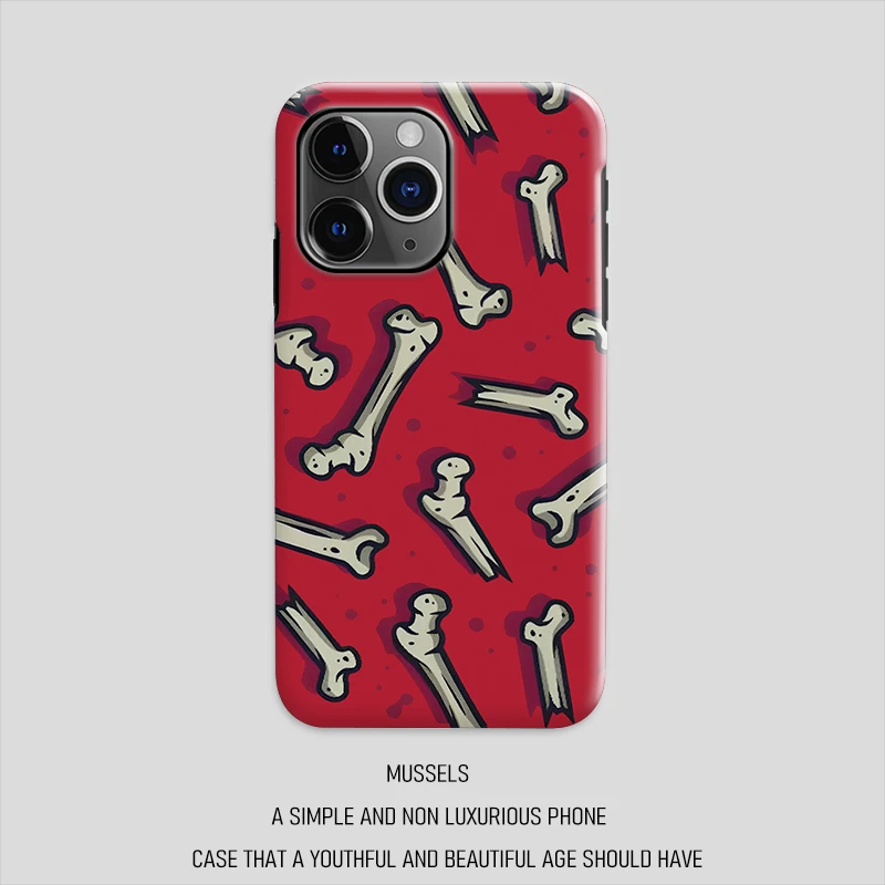 满屏骨头-菲林软硬壳2合1创意适用于苹果华为VIVO小米OPPO手机壳