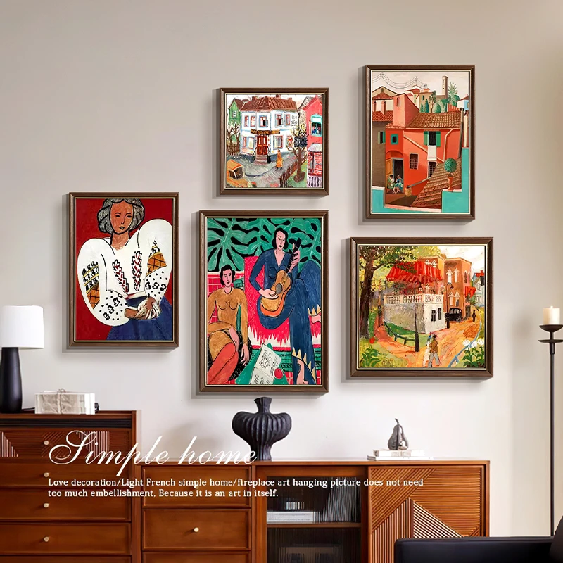 马蒂斯油画手绘世界名画温柔系野兽派客厅装饰画小众艺术方形挂画