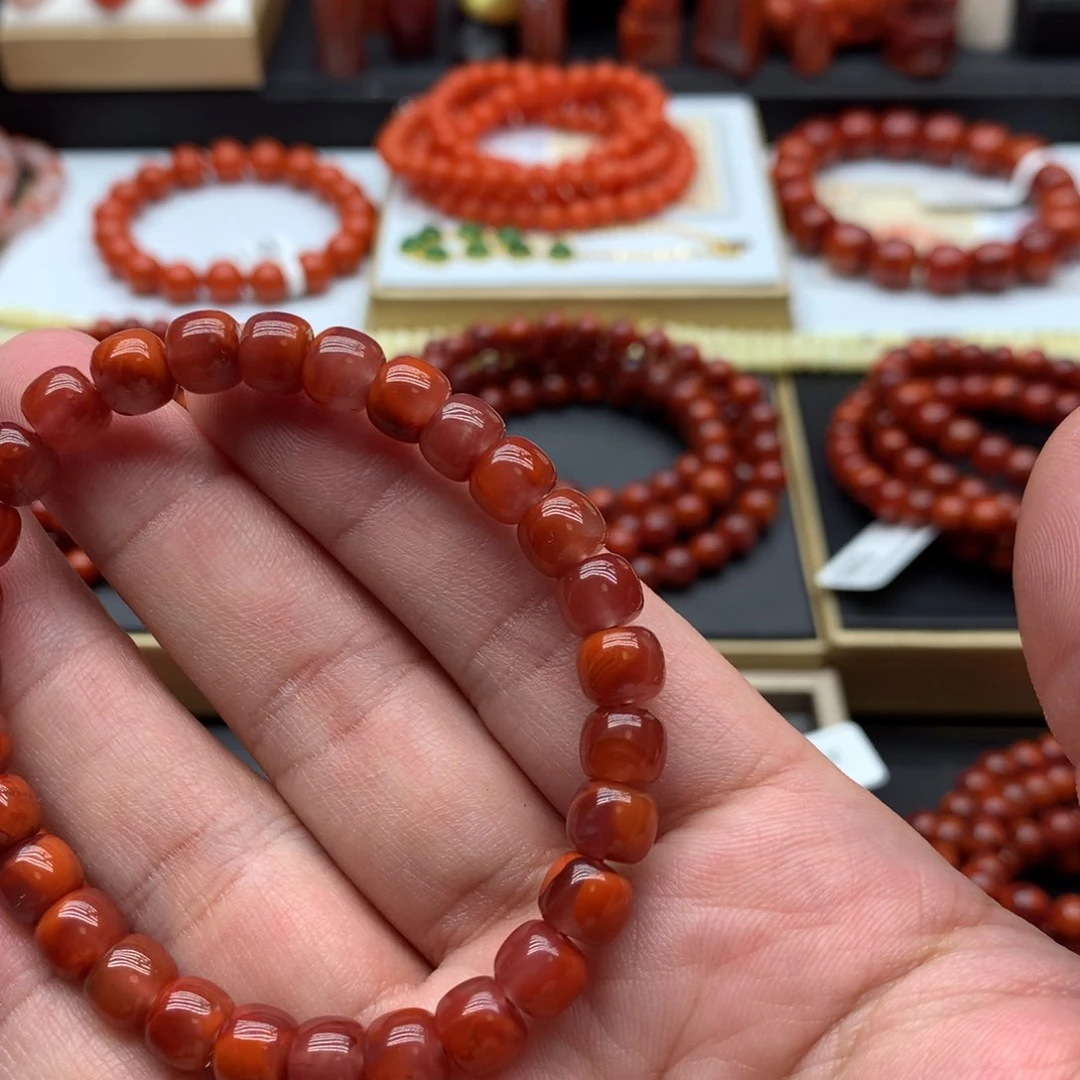 南红玛瑙手链，瓦西卡7.5左右未镶嵌