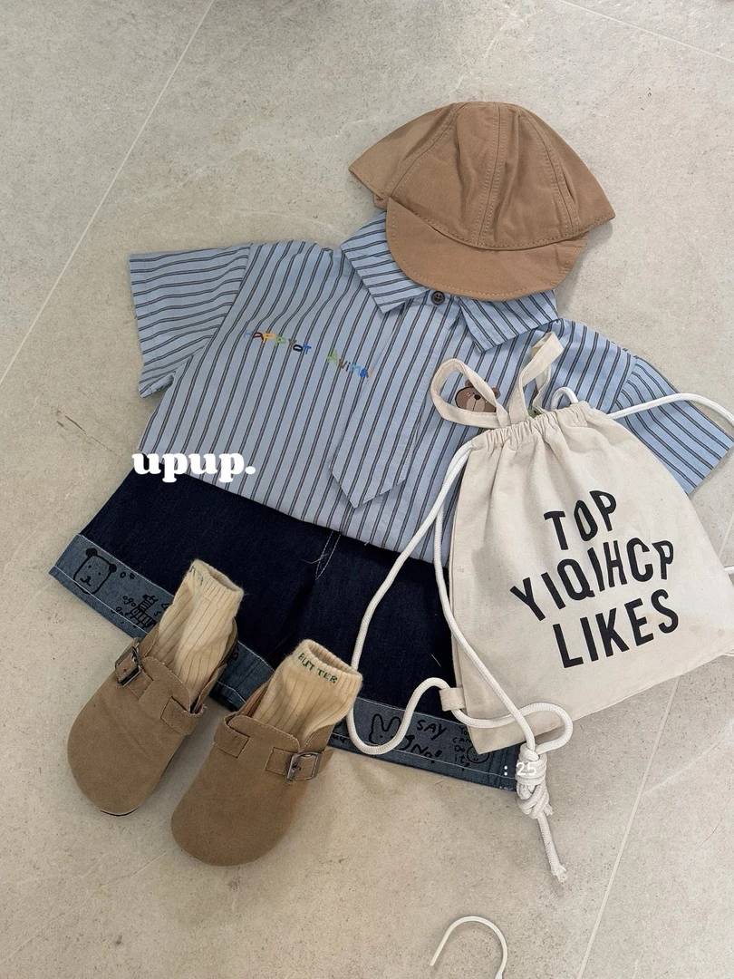 UPUP夏季新品印花五分牛仔裤X013