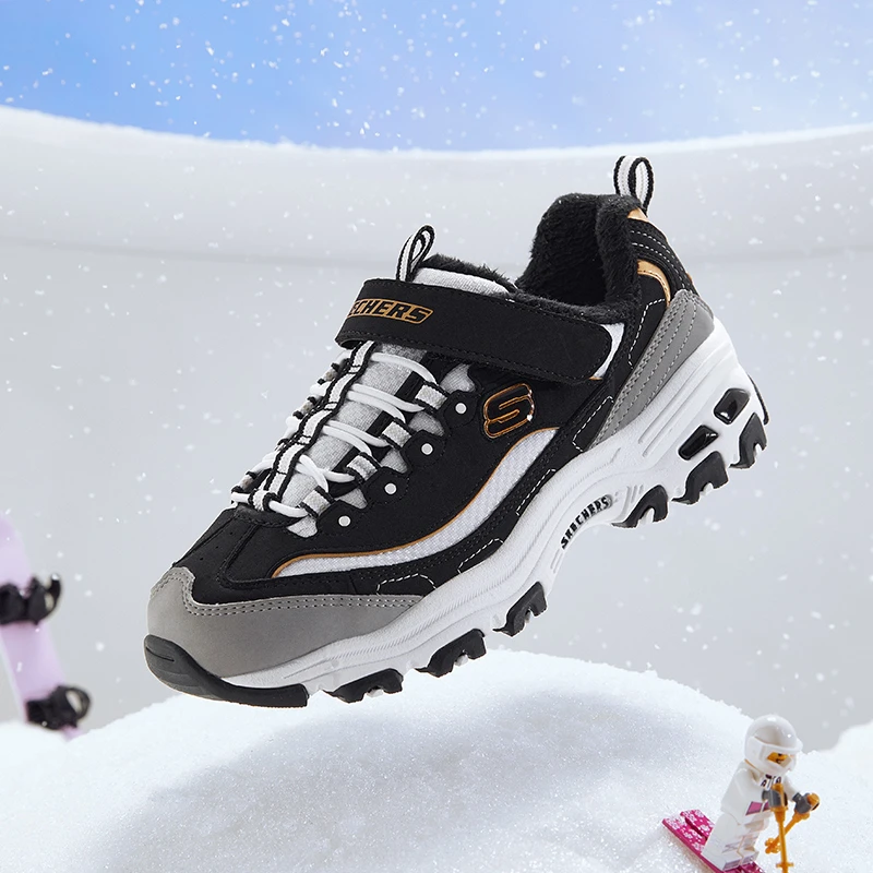 【达人专属】斯凯奇新款户外休闲运动鞋GIRLS魔术贴童厚底老爹鞋