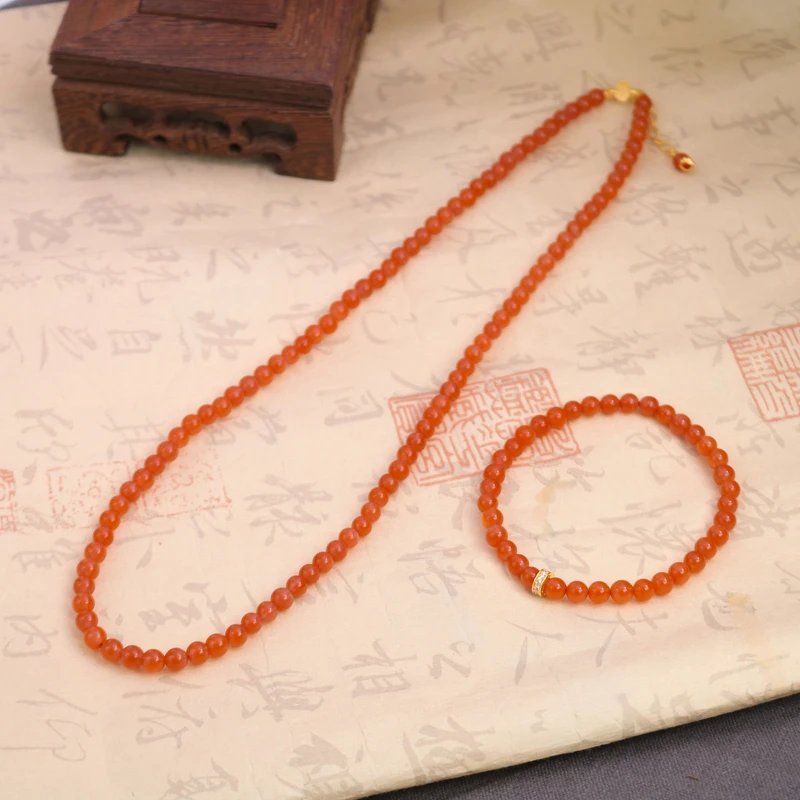 凰一品 特级保山荧光冰红套装18k