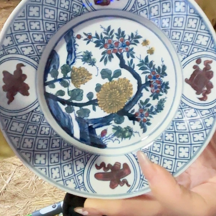 摆件景德镇高温陶瓷五彩画篇