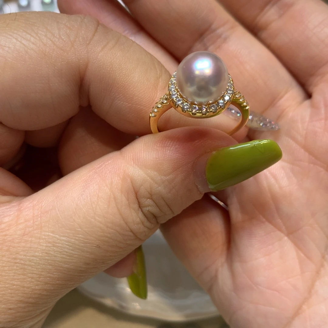 海水珍珠戒指银S925镶嵌