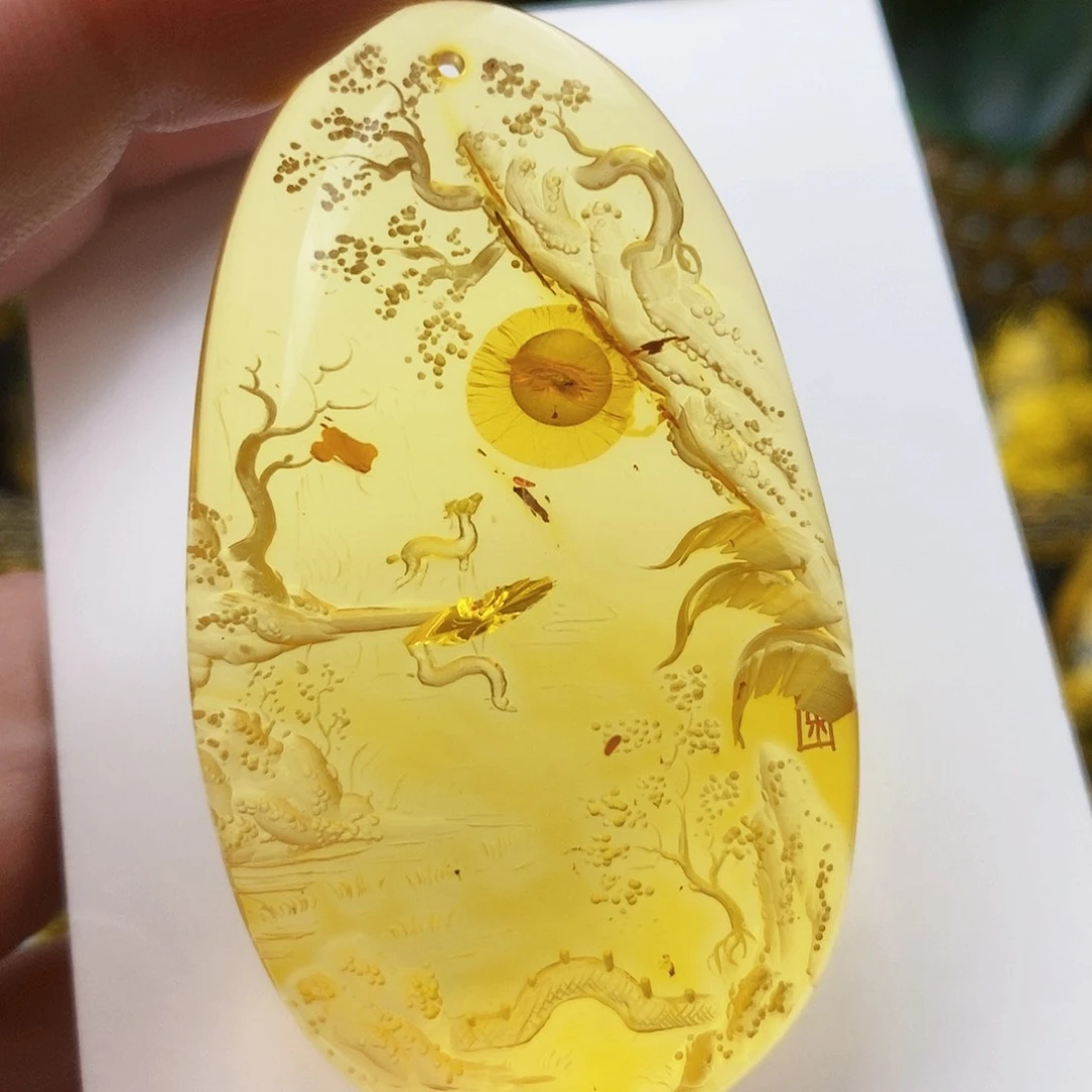 【闪购商品】琥珀（花珀）吊坠(不含链)未镶嵌
