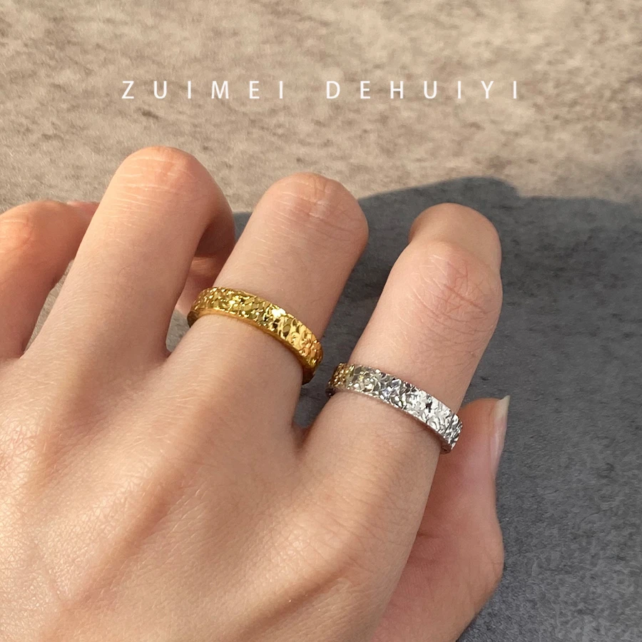 合金戒指 新款碎碎冰戒指女男对戒高级感轻奢小众百搭食指戒子
