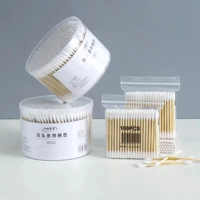 一次性家用户外多功能双头棉签棉棒掏耳朵卸妆美容圆头棉棒