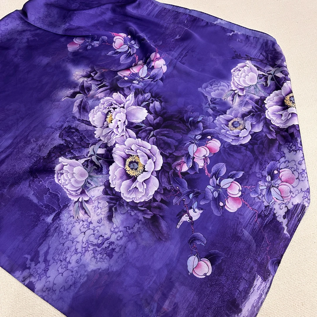 1-730 【紫罗兰】丽景缎90x180左右丝巾长巾