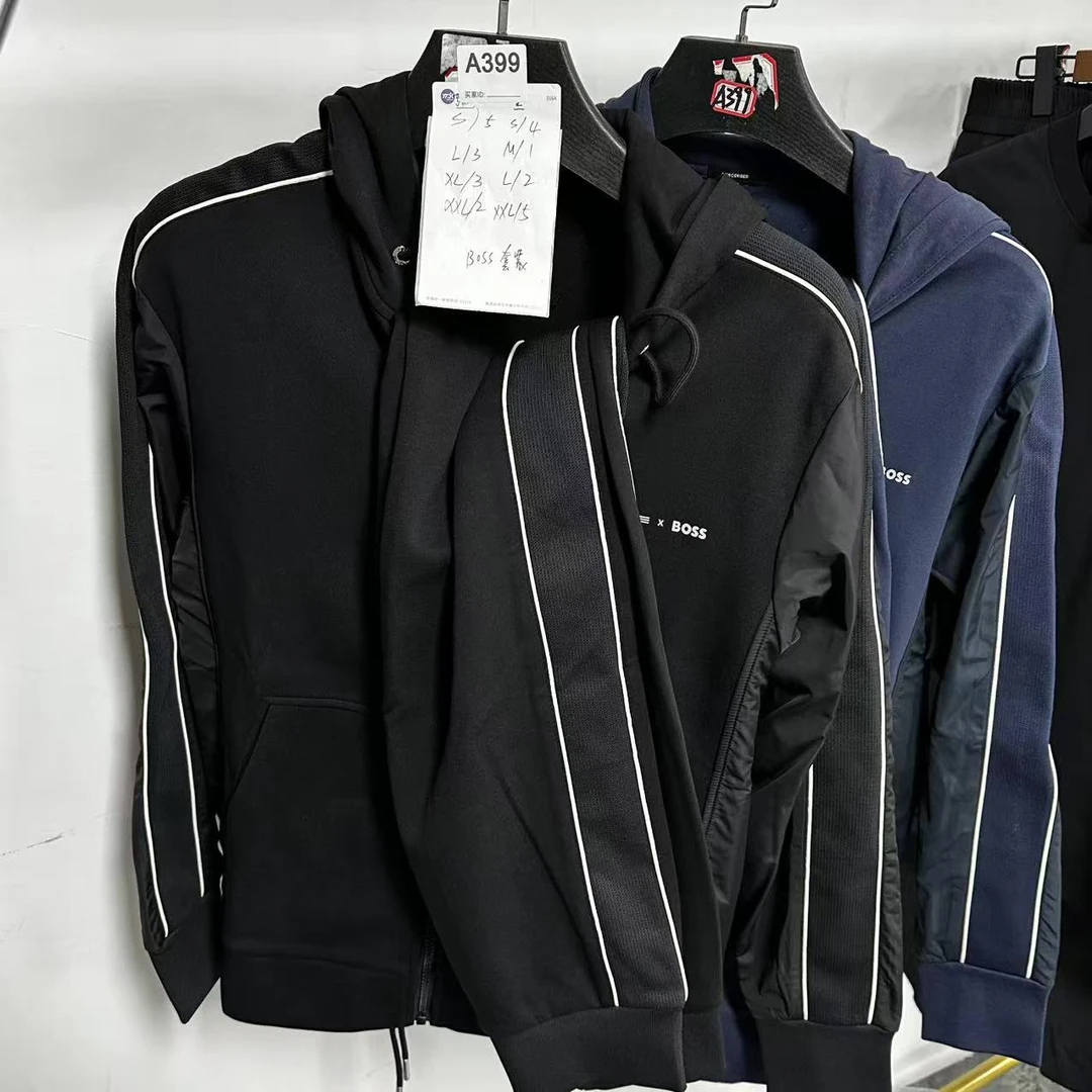 【萝卜推荐】插肩袖拉链连帽撞色卫衣套装 A399