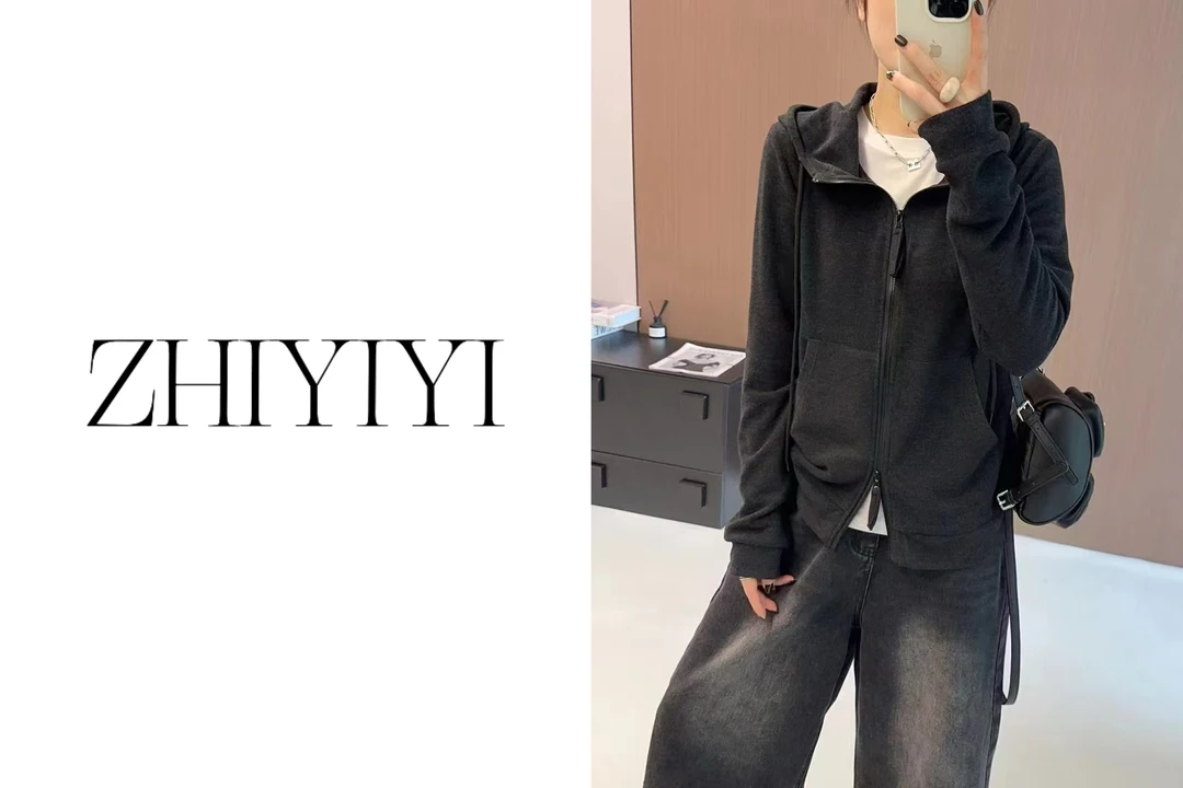 【ZHIYIYI】娟子推荐 89376款德绒连帽卫衣欧韩宽松百搭双头拉链