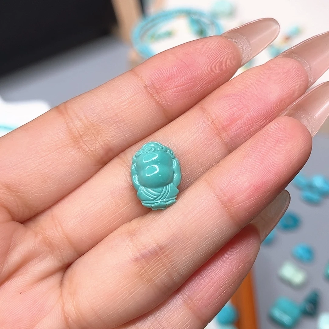 胖***豆未镶嵌绿松石珠宝半成品