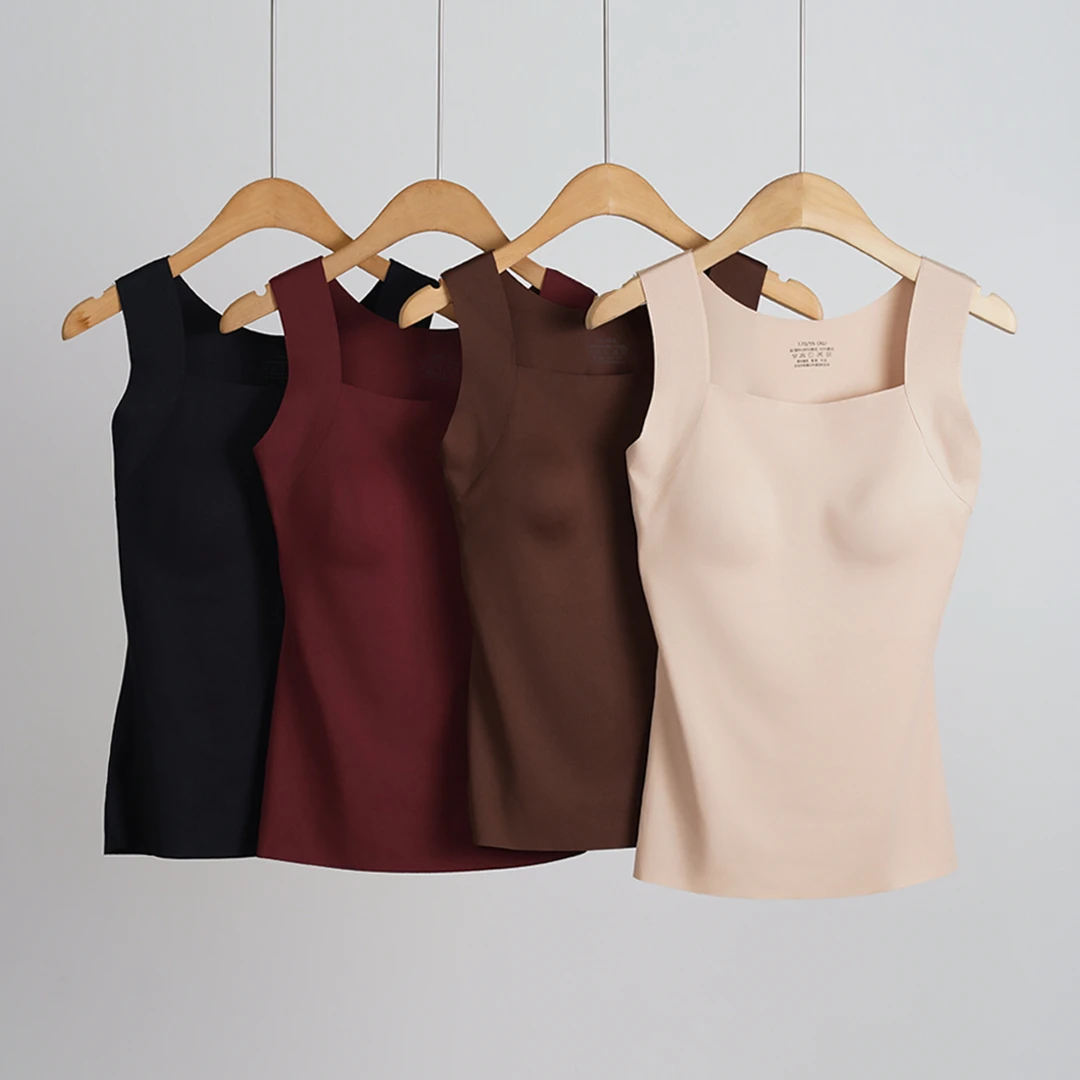 【秋冬离不开】薄杯不卷边自带胸垫女士背心(241592)20756