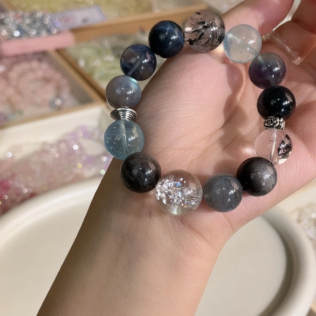 暮***雪水晶手链未镶嵌多样性发货508