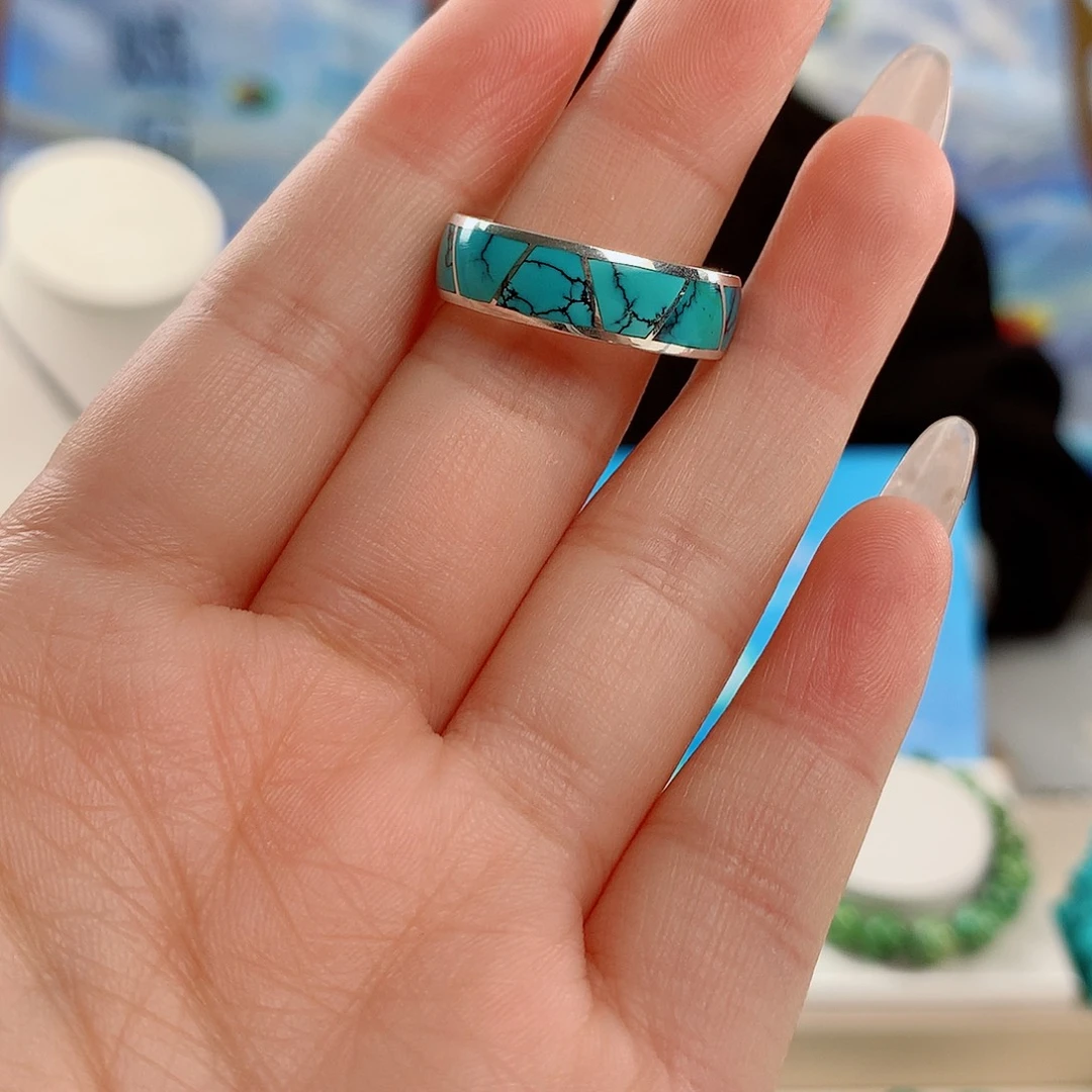 绿松石银S925镶嵌珠宝奇石