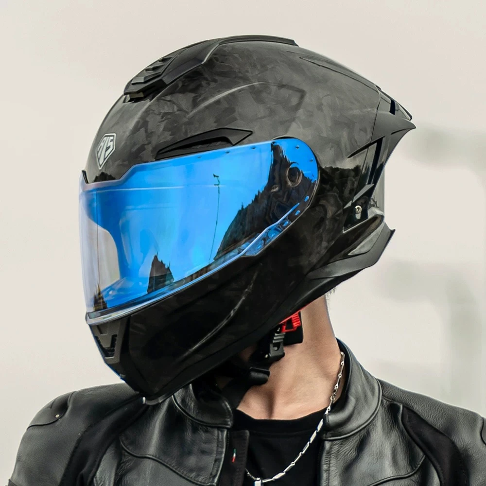 【送蓝牙】艾狮碳纤维仿赛男士女摩托车头盔全盔超轻四季机车3C认证