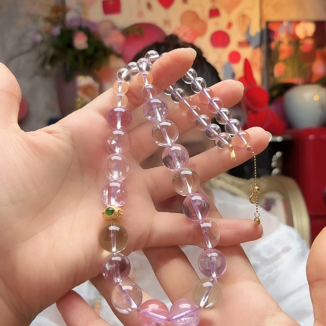 手串锂辉石18K金镶嵌项链