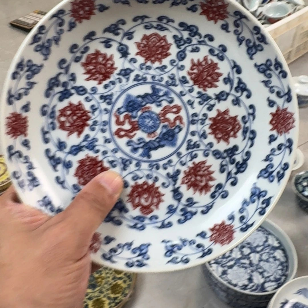 杯釉里红缠枝莲大壶承