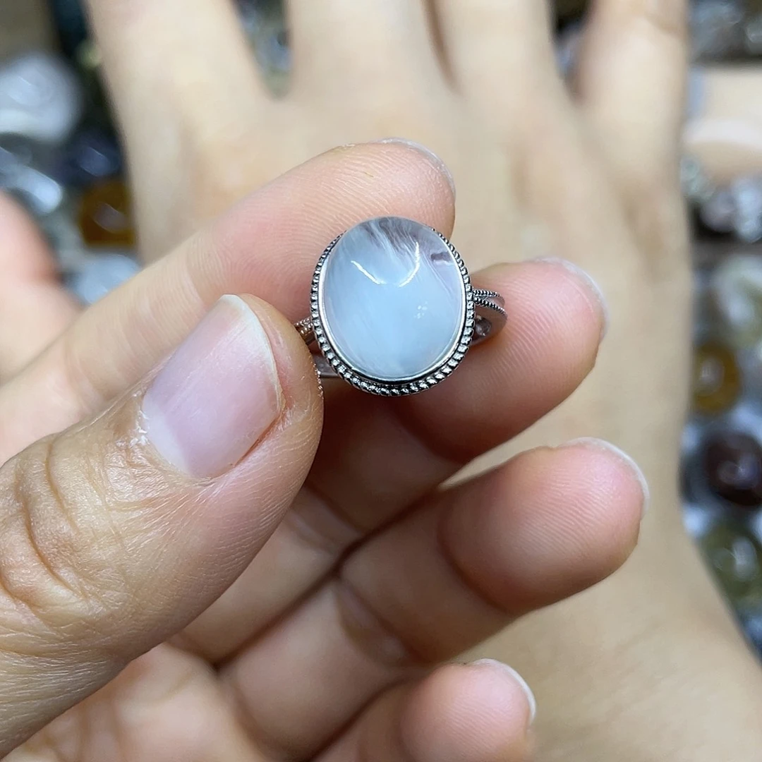 【闪购商品】银S925镶嵌珠宝半成品水晶戒指